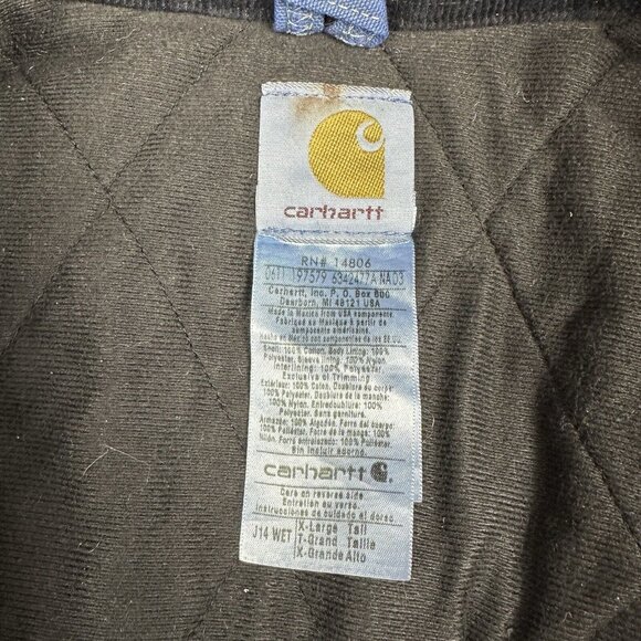 VTG Carhartt Jacket J14 Men’s XL Tall Blue Santa Fe Quilted Line Western - Picture 4 of 7